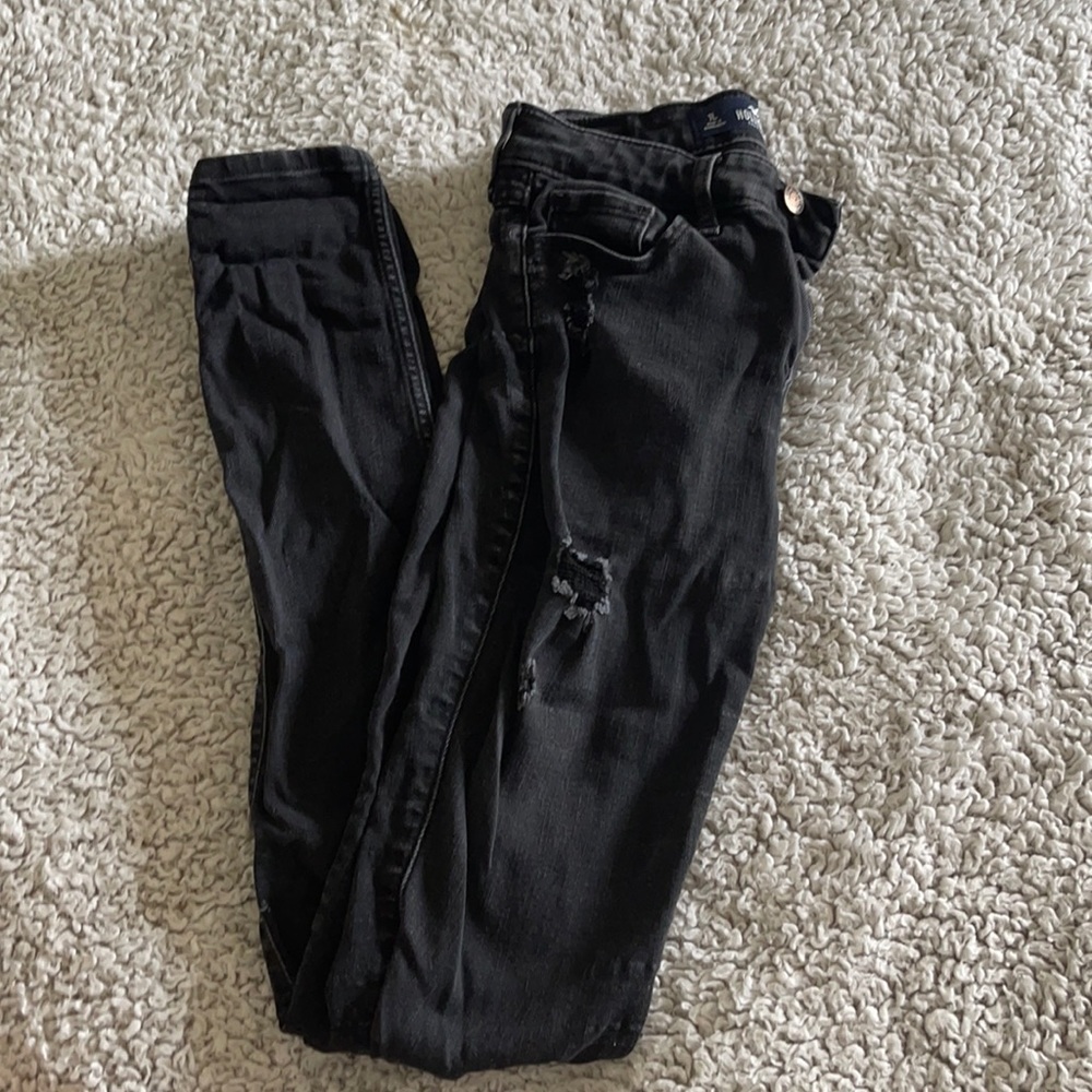 Black skinny high rise